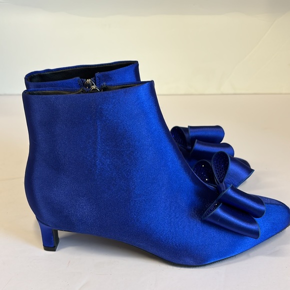 Est. 1946 Blue Bow Pointed Dressy Ankle Boots - Picture 6 of 14